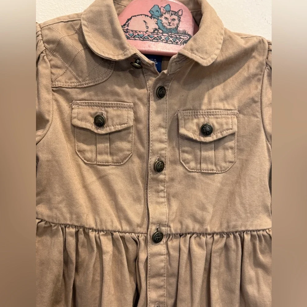 Ralph Lauren Khaki Cotton Long Sl Dress